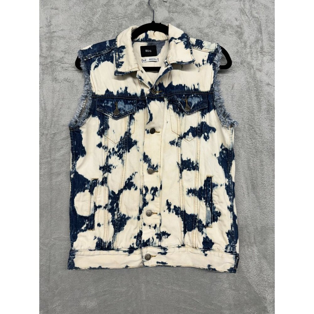 BDG UNISEX BLEACHED CUT-OFF SMALL RETRO ROCKER EDGY DENIM JACKET